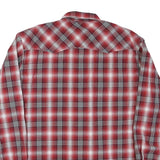 WRANGLER Mens Red & White Check Shirt 2XL Cotton Blend Long Sleeve Casual