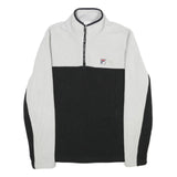 FILA Mens White & Black Colourblock Plain Crew Neck Basic Knit M Polyester