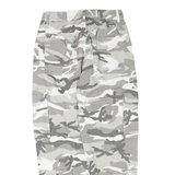 Grey White Mens Cotton Blend Regular Cargo Trousers W30 L28 Zip Casual Workwear