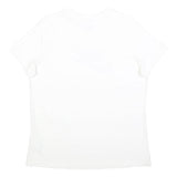 NIKE Womens White Black Logo Modern T-Shirt L Short Sleeve Crew Neck Casual