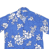 PACIFIC LEGEND Mens Blue & White Floral Hawaiian Shirt M Summer Casual Holiday