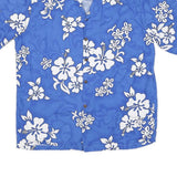 PACIFIC LEGEND Mens Blue & White Floral Hawaiian Shirt M Summer Casual Holiday