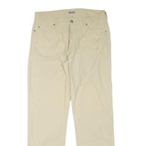 HIS Mens Cotton Blend Beige Regular Straight Trousers W33 L31 Casual Comfortable