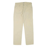 HIS Mens Cotton Blend Beige Regular Straight Trousers W33 L31 Casual Comfortable