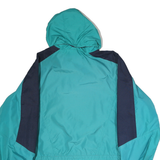 COLUMBIA Mens Green & Navy Lightweight Outdoor Jacket L Polyester Zip Hooded