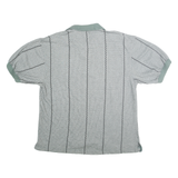 PRO CELEBRITY Mens Grey Green Stripe Short Sleeve Polo Shirt L Cotton Blend
