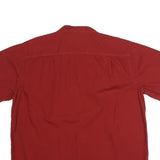 CE SCHMIDT Mens Red Cotton Shirt XL Button Short Sleeve Casual Workwear