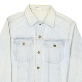 GEORGES MARCIANO Mens Blue Denim Jacket L Cotton Blend Button Closure Classic