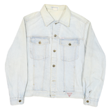 GEORGES MARCIANO Mens Blue Denim Jacket L Cotton Blend Button Closure Classic