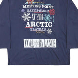 ATHLETIC Mens Blue Arctic Print Crew Neck XL Sweatshirt Cotton Blend Pullover