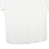 PIERRE CARDIN Mens White Plain Shirt L Cotton Blend Relaxed Fit Button Collar