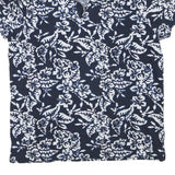 TOMMY HILFIGER Mens Blue & White Floral Short Sleeve Polo Shirt S Cotton Blend
