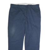 DICKIES Mens Cotton Blend Navy Blue Regular Fit Straight Leg Trousers W38 L34