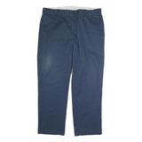 DICKIES Mens Cotton Blend Navy Blue Regular Fit Straight Leg Trousers W38 L34