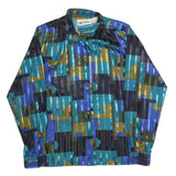 YVES ST CLAIR Womens Blue Green & Gold Printed Shirt Long Sleeve Collar UK 10