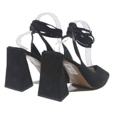 ASOS Womens Ankle Strap Block Heels Black Synthetic UK 7 Stylish Comfortable