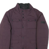 DIESEL Womens Maroon Jacket M Polyester Blend Zip Plain Stylish Lightweight