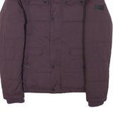 DIESEL Womens Maroon Jacket M Polyester Blend Zip Plain Stylish Lightweight