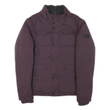 DIESEL Womens Maroon Jacket M Polyester Blend Zip Plain Stylish Lightweight