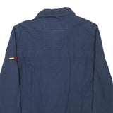 TOMMY HILFIGER Mens Blue S Cotton Blend Jacket Zip Classic Casual Lightweight