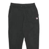 FILA Mens Joggers Black S W28 L26 Cotton Blend Slim Tapered Fit Casual Fila Logo