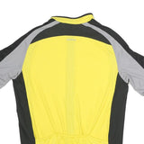 ULTRA Mens Yellow & Grey Modern T-Shirt L Short Sleeve Zip Neck Cycling Sports