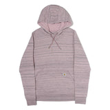 CARHARTT Womens Pink & Grey Striped Hoodie S Soft Cotton Casual Pullover