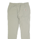 CARHARTT Mens Nylon Beige Relaxed Straight Trousers W32 L30 Workwear Casual Zip