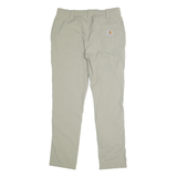 CARHARTT Mens Nylon Beige Relaxed Straight Trousers W32 L30 Workwear Casual Zip