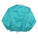 PRO SPIRIT Womens Teal Green Classic Jacket L Polyester Blend Zip Colourblock