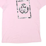 ADIDAS Womens Pink Graphic T-Shirt S Short Sleeve Crew Neck Casual Cotton Blend