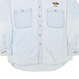 HARD ROCK CAFE Mens Light Blue Denim Shirt L Cotton Blend Long Sleeve Relaxed