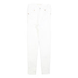 LEVI'S Womens White Slim Skinny Denim Raw W23 L25 Cotton Blend Zip Jeans