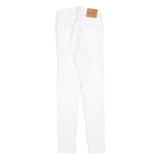 LEVI'S Womens White Slim Skinny Denim Raw W23 L25 Cotton Blend Zip Jeans