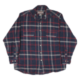 MOOSE CREEK Mens Blue & Red Check Shirt L Cotton Blend Casual Long Sleeve