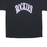 GILDAN Mens Black Rockies Graphic T-Shirt XL Short Sleeve Crew Neck Printed