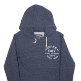 SUPERDRY Mens Navy Blue Pullover Hoodie S Athletic League Cotton Blend