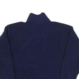 BRONCOS Mens Navy Blue Polyester Blend Zip Up Jacket L Fleece Plain Casual