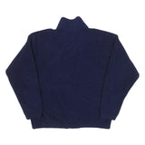 BRONCOS Mens Navy Blue Polyester Blend Zip Up Jacket L Fleece Plain Casual