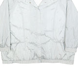 HABAND Womens Silver Nylon Button Jacket 4XL Plain Lightweight Outerwear