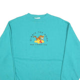 DISNEY Womens Turquoise Winnie The Pooh And Tigger Crew Neck XL Cotton