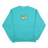 DISNEY Womens Turquoise Winnie The Pooh And Tigger Crew Neck XL Cotton