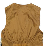 BRANDON THOMAS Womens Beige Suede Animal Print Button Jacket S Patchwork Vest