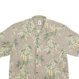 JAMAICA JAXX Mens Beige Printed Cotton Shirt XL Tropical Bamboo Pattern Casual