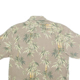 JAMAICA JAXX Mens Beige Printed Cotton Shirt XL Tropical Bamboo Pattern Casual