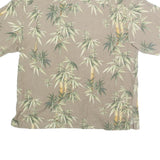JAMAICA JAXX Mens Beige Printed Cotton Shirt XL Tropical Bamboo Pattern Casual