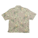 JAMAICA JAXX Mens Beige Printed Cotton Shirt XL Tropical Bamboo Pattern Casual