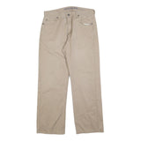 DOCKERS Mens Relaxed Beige Cotton Blend Trousers W32 L30 Casual Classic Fit