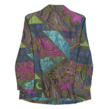 KENZO Womens Multicolour Silk Button Jacket M Woven Patchwork Designer