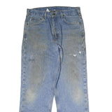 CARHARTT Mens Blue Regular Straight Denim W31 L32 Workwear Zip Closure